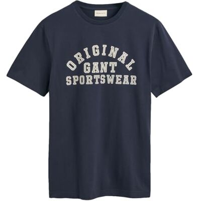 GANT Herr original Graphic Ss T-shirt, Kvällsblå, XL GANT Herr original Graphic Ss T-shirt, Kvällsblå, XL