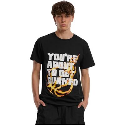 herr T-Shirt You' re About to Get Burned Tee svart L, svart, L herr T-Shirt You' re About to Get Burned Tee svart L, svart, L