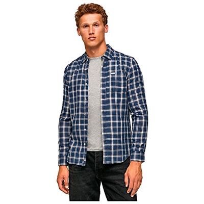 Pepe Jeans Herr räv skjorta, 561indigo, S Pepe Jeans Herr räv skjorta, 561indigo, S