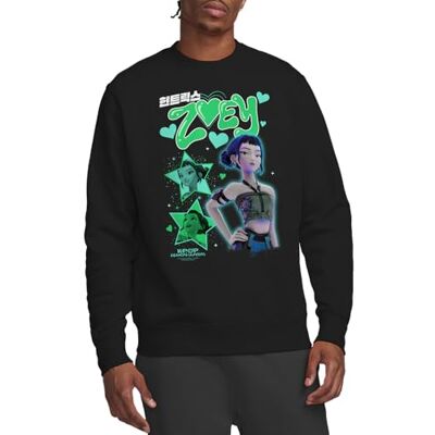 KPop Demon Hunters unisex Huntrix Zoey Popstar unisex tröja, svart tröja, Svart, XXL KPop Demon Hunters unisex Huntrix Zoey Popstar unisex tröja, svart tröja, Svart, XXL