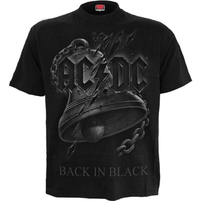 Spiral AC/DC – baksida i svart sliten – främre tryck t-shirt svart, Svart, XXL Spiral AC/DC – baksida i svart sliten – främre tryck t-shirt svart, Svart, XXL
