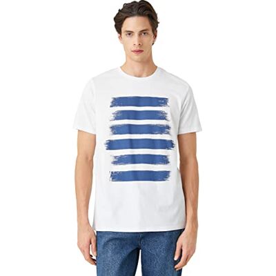 Koton T-shirt med tryck med rund hals, Vit (00), S Koton T-shirt med tryck med rund hals, Vit (00), S