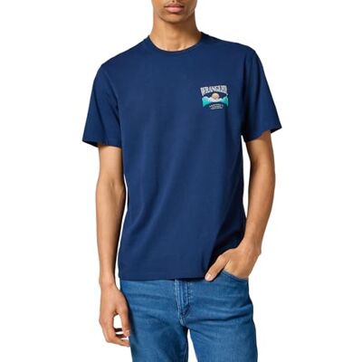 Wrangler grafisk t-shirt för män, marinblå, S Wrangler grafisk t-shirt för män, marinblå, S