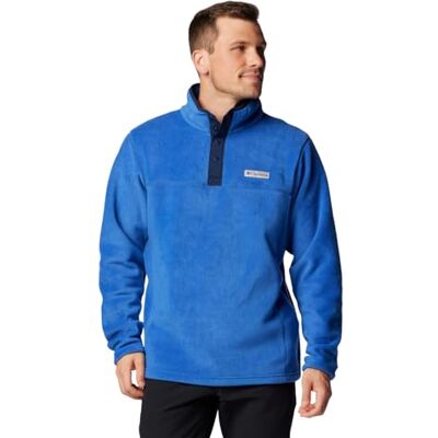 Columbia Men's Steens Mountain Half Snap II, Mountain Blue/Collegiate Navy, Small Columbia Men's Steens Mountain Half Snap II, Mountain Blue/Collegiate Navy, Small