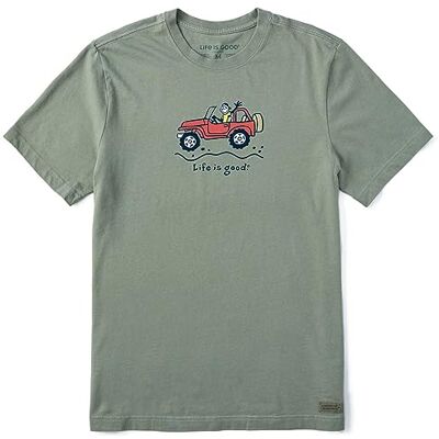 Life Is Good mäns Crusher Crusher T-shirts, kortärmad bomull grafisk t-shirt, off-road jake, Mossgrön, 3XL Life Is Good mäns Crusher Crusher T-shirts, kortärmad bomull grafisk t-shirt, off-road jake, Mossgrön, 3XL
