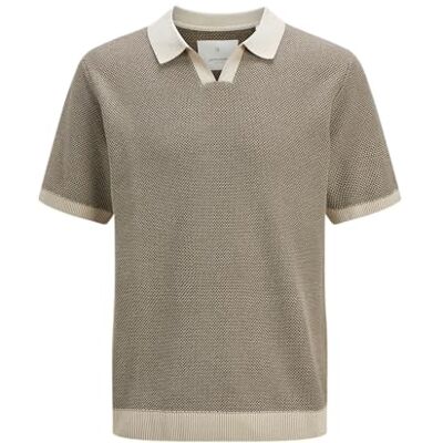 JACK & JONES herr Jprcceaston Knit delad hals Ss, shitake, M JACK & JONES herr Jprcceaston Knit delad hals Ss, shitake, M