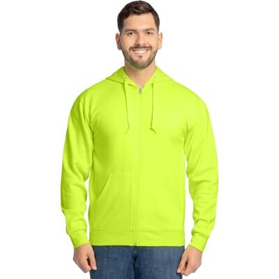Fruit of the Loom Unisex vuxen huvtröja, Full dragkedja grön säkerhet, M Fruit of the Loom Unisex vuxen huvtröja, Full dragkedja grön säkerhet, M