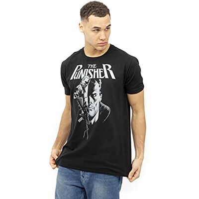 Marvel Punisher gevär t-shirt för män, Svart, M Marvel Punisher gevär t-shirt för män, Svart, M