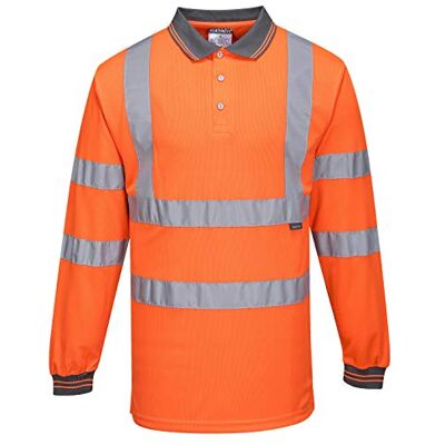 Portwest S277 Hi-Vis Lång Ärmad Pikétröja, Regelbunden, Orange, Storlek XXXL Portwest S277 Hi-Vis Lång Ärmad Pikétröja, Regelbunden, Orange, Storlek XXXL