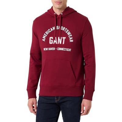 GANT Tryckt grafisk huvtröja, Plumped Red, M GANT Tryckt grafisk huvtröja, Plumped Red, M