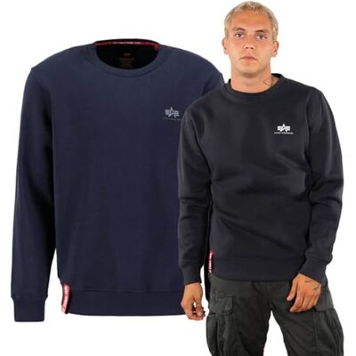 Alpha Industries Basic Small Logo-Sweatshirt för män Rep.Blue Alpha Industries Basic Small Logo-Sweatshirt för män Rep.Blue