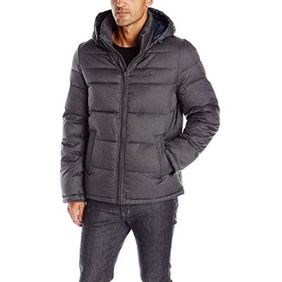 Tommy Hilfiger herr klassisk pufferjacka med huva (standard och stor och lång) dun alternativ ytterkläder rock, Heather Charcoal, S Tommy Hilfiger herr klassisk pufferjacka med huva (standard och stor och lång) dun alternativ ytterkläder rock, Heather Charcoal, S