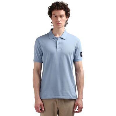 Calvin jeans herr emblem polo, Blekt denim, S Calvin jeans herr emblem polo, Blekt denim, S
