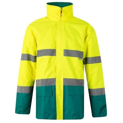 VELILLA 306002; tvåfärgad parkas, Grön och fluorgul, M VELILLA 306002; tvåfärgad parkas, Grön och fluorgul, M
