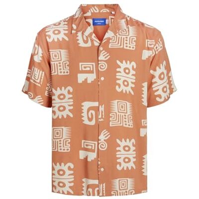 JACK & JONES JORLUKE Ocean Resort Shirt SS, Carnelian, XS JACK & JONES JORLUKE Ocean Resort Shirt SS, Carnelian, XS