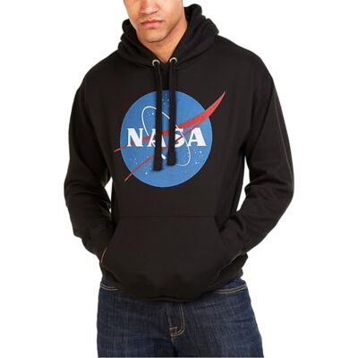 Nasa Cirkellogotyp huvtröja för män, Svart (svart blk), XL Nasa Cirkellogotyp huvtröja för män, Svart (svart blk), XL