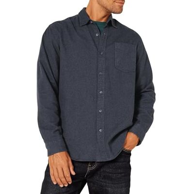 Amazon Essentials Men's Långärmad flanellskjorta (finns i Big & Tall), Svart, XS Amazon Essentials Men's Långärmad flanellskjorta (finns i Big & Tall), Svart, XS