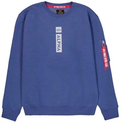 Alpha Industries Refl. Print Sweater för män, Night Purple, M Alpha Industries Refl. Print Sweater för män, Night Purple, M