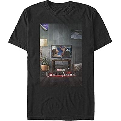 Marvel Unisex Wandavision Wv affisch 00-talet organic kortärmad T-shirt, svart, XL Marvel Unisex Wandavision Wv affisch 00-talet organic kortärmad T-shirt, svart, XL