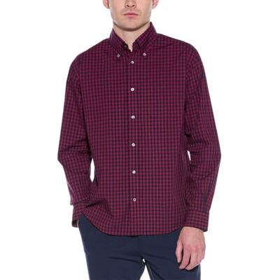 Brooks Brothers Friday Poplin långärmad mönster sportskjorta, marinblå/röd gingham, liten, Marinblå/röd gingham, S Brooks Brothers Friday Poplin långärmad mönster sportskjorta, marinblå/röd gingham, liten, Marinblå/röd gingham, S
