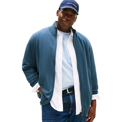 Tommy Hilfiger herrtröja med dragkedja, Blå (Egeiska havet), 3XL stor Tommy Hilfiger herrtröja med dragkedja, Blå (Egeiska havet), 3XL stor