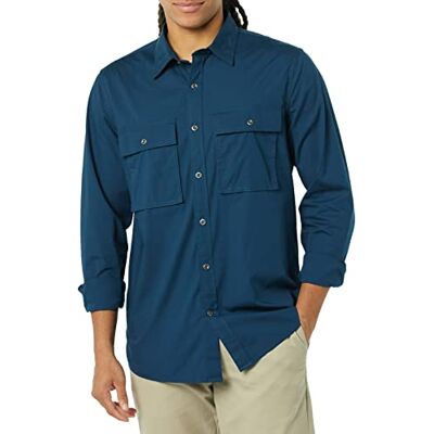 Amazon Essentials mäns standard-fit långärmad tvåficksbruksskjorta (tidigare Goodthreads), Indigo, Small Amazon Essentials mäns standard-fit långärmad tvåficksbruksskjorta (tidigare Goodthreads), Indigo, Small