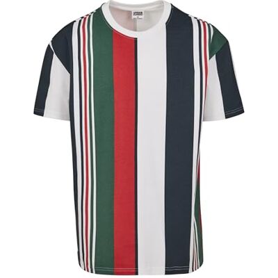 Urban Classics Herr tung överdimensionerad stor AOP randig t-shirt, Flerfärgad (Wht/Nvy 00392), M Urban Classics Herr tung överdimensionerad stor AOP randig t-shirt, Flerfärgad (Wht/Nvy 00392), M