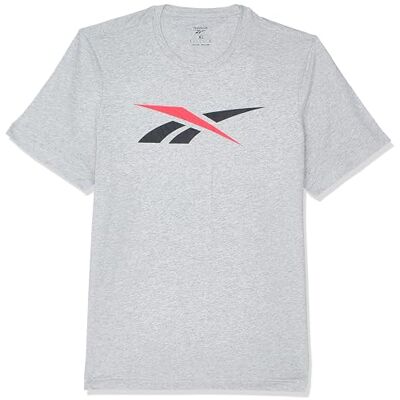 Reebok GS Vector Tee, Medium Grey Heather/Vector Red, S Reebok GS Vector Tee, Medium Grey Heather/Vector Red, S