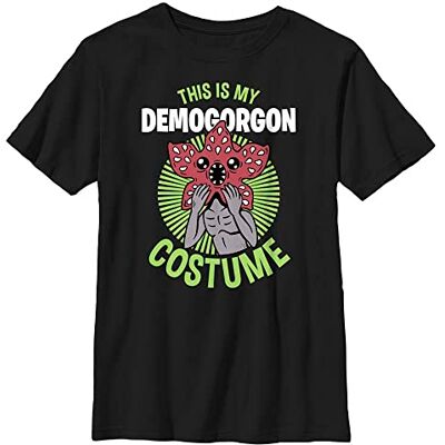 Stranger Things Unisex barn Demogorg kostym kortärmad T-shirt, svart, en storlek, svart, XL Stranger Things Unisex barn Demogorg kostym kortärmad T-shirt, svart, en storlek, svart, XL