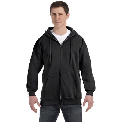 Hanes Men's Ultimate Full-Zip Hoodie, herrtröja med huva och blixtlås, Svart, 3XL Hanes Men's Ultimate Full-Zip Hoodie, herrtröja med huva och blixtlås, Svart, 3XL