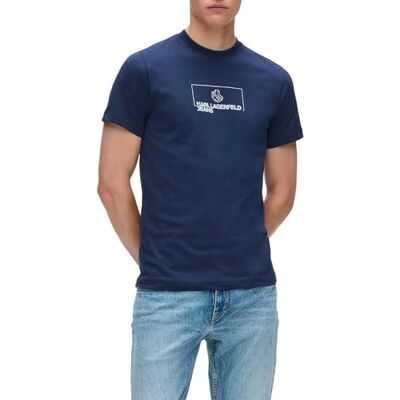 KARL LAGERFELD JEANS , Herr, Slim Kortärm Outline Logo Tee, Slim Fit, Svart, XL KARL LAGERFELD JEANS , Herr, Slim Kortärm Outline Logo Tee, Slim Fit, Svart, XL