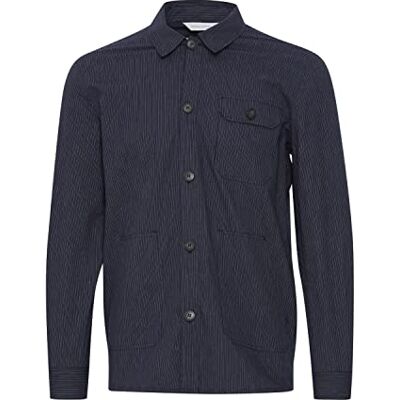 CASUAL FRIDAY CFSilva 0057 liten randig shacket jacka för män, 194013/mörk marinblå, L, 194013/Dark Navy, L CASUAL FRIDAY CFSilva 0057 liten randig shacket jacka för män, 194013/mörk marinblå, L, 194013/Dark Navy, L