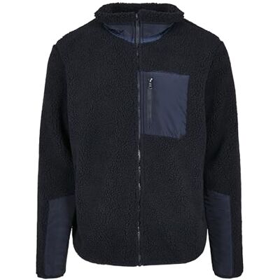 Urban Classics Sherpajacka för män, Midnattmarinblå, S Urban Classics Sherpajacka för män, Midnattmarinblå, S