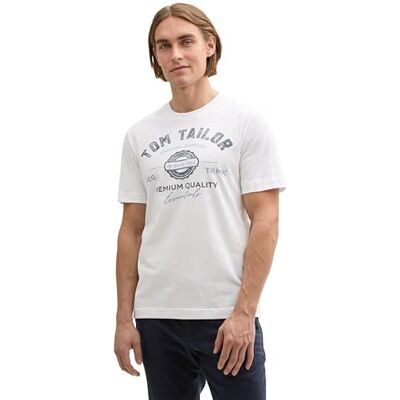 TOM TAILOR T-shirt för män, 20000 – vit, S TOM TAILOR T-shirt för män, 20000 – vit, S