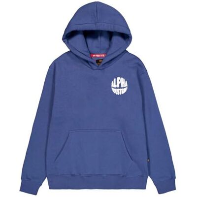 Alpha Industries Logo Hoodie Back Print för män Night Purple M Alpha Industries Logo Hoodie Back Print för män Night Purple M