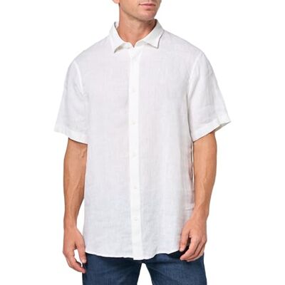 Giorgio Armani kortärmad herrskjorta, normal passform, linne, skjorta, vit, XS, Vitt, XS Giorgio Armani kortärmad herrskjorta, normal passform, linne, skjorta, vit, XS, Vitt, XS