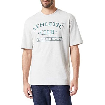 JACK & JONES JORTOBIAS Tee SS Crew Neck Front Big KA, grå (vit melange-avslappnad), L, Vit melange, L JACK & JONES JORTOBIAS Tee SS Crew Neck Front Big KA, grå (vit melange-avslappnad), L, Vit melange, L