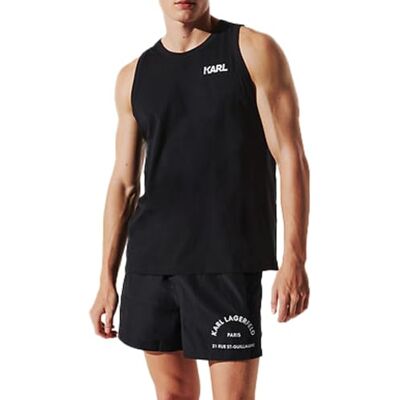 KARL LAGERFELD Karl Logo tanktopp män strandkläder topp svart XL, svart, XL KARL LAGERFELD Karl Logo tanktopp män strandkläder topp svart XL, svart, XL