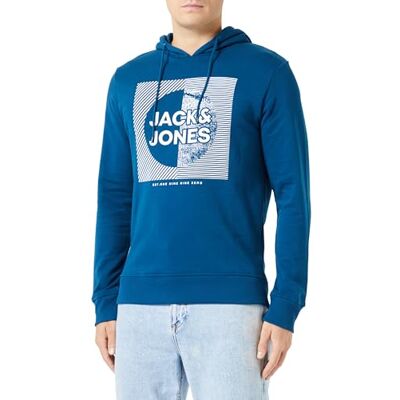 JACK & JONES Bestseller A/S Herr Jjstein sweat Hood huvtröja, Sailor Blue, M JACK & JONES Bestseller A/S Herr Jjstein sweat Hood huvtröja, Sailor Blue, M