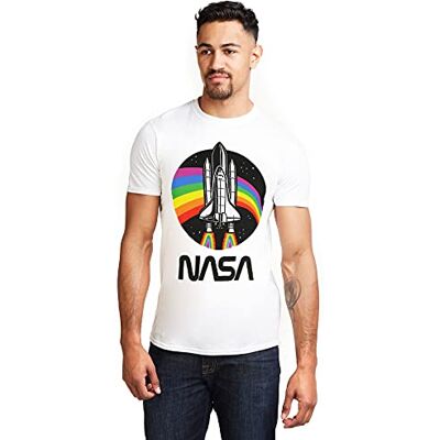 Nasa Herr regnbåge T-shirt, Vit, M Nasa Herr regnbåge T-shirt, Vit, M