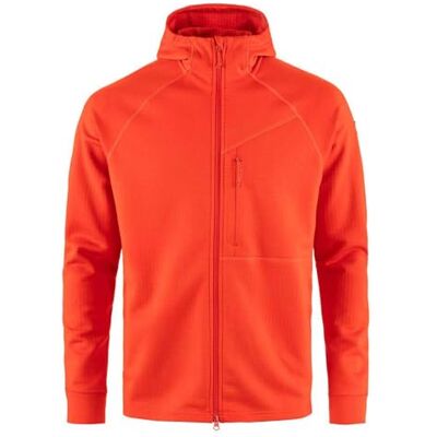 Fjällräven Herr Abisko Grid Fleece Hoodie, Flame Orange, M, 1 stycke, M Fjällräven Herr Abisko Grid Fleece Hoodie, Flame Orange, M, 1 stycke, M
