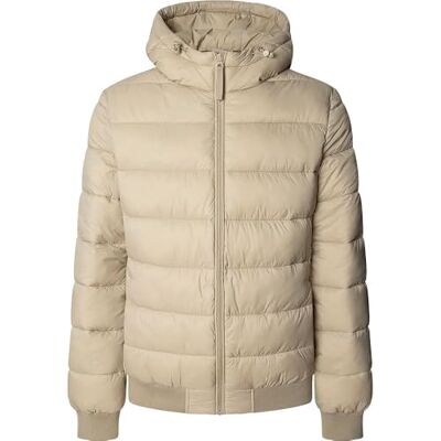 Pepe Jeans herr puffer huva jacka jacka, brun (sten beige), M, Brun (STEN BEIGE), M Pepe Jeans herr puffer huva jacka jacka, brun (sten beige), M, Brun (STEN BEIGE), M
