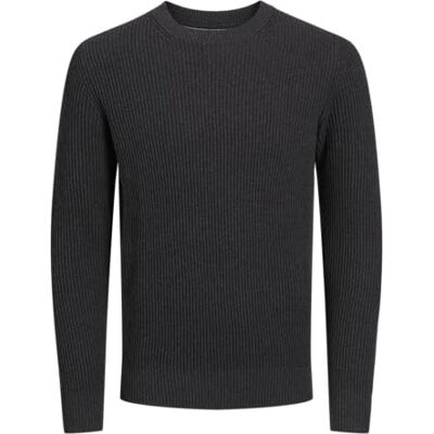 JACK & JONES JACK&JONES JPRBLALIAM stickad crew neck, Mörkgrå melange/detalj: twist, M JACK & JONES JACK&JONES JPRBLALIAM stickad crew neck, Mörkgrå melange/detalj: twist, M