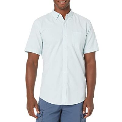 Amazon Essentials mäns normal passform kortärmad ficka Oxford skjorta, blå vit rand, medium Amazon Essentials mäns normal passform kortärmad ficka Oxford skjorta, blå vit rand, medium