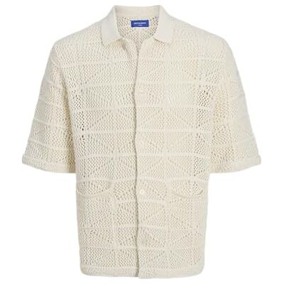JACK & JONES Jorretiro virkad stickad polo Se25, Havssalt, XL JACK & JONES Jorretiro virkad stickad polo Se25, Havssalt, XL