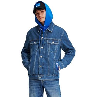 KARL LAGERFELD JEANS , Herr, Vanlig Jeansjacka, Vanlig Fit, Blå, S KARL LAGERFELD JEANS , Herr, Vanlig Jeansjacka, Vanlig Fit, Blå, S