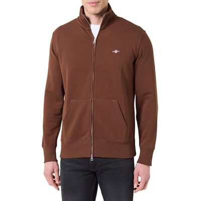 GANT REG sköld full dragkedja sweatshirt, Mahogny brun, XXL GANT REG sköld full dragkedja sweatshirt, Mahogny brun, XXL