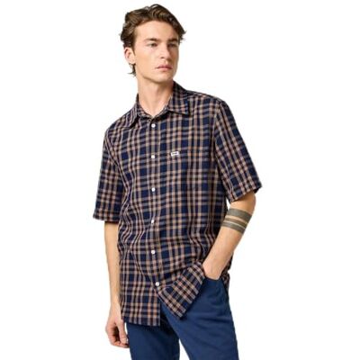 Wrangler SS 1 PKT skjorta, Raw Umber Indigo, L Wrangler SS 1 PKT skjorta, Raw Umber Indigo, L