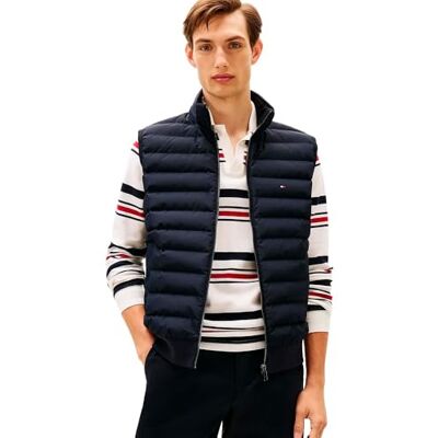 Tommy Hilfiger herr MIX MEDIA GILET MW0MW40051 andra tröjor, blå, L, Blå (ökenhimmel), L Tommy Hilfiger herr MIX MEDIA GILET MW0MW40051 andra tröjor, blå, L, Blå (ökenhimmel), L
