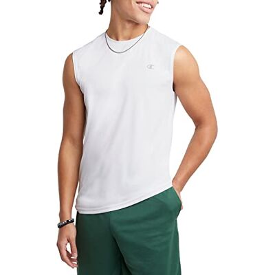 Champion Men's Athletic Muscle T-Shirt, Standard Fit, Moisture Wicking, Anti Odor, Available in Regular and Big & Tall, White, Large Champion Men's Athletic Muscle T-Shirt, Standard Fit, Moisture Wicking, Anti Odor, Available in Regular and Big & Tall, White, Large